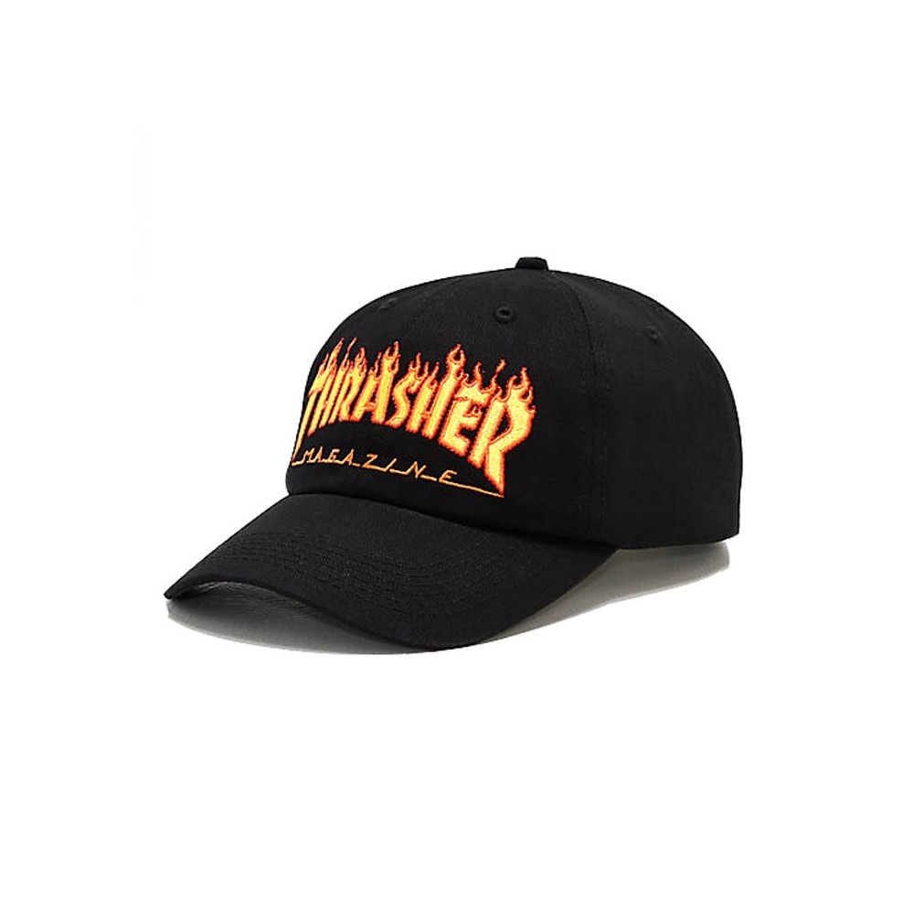Thrasher Flame Old Timer Black Cap - Thrasher caps