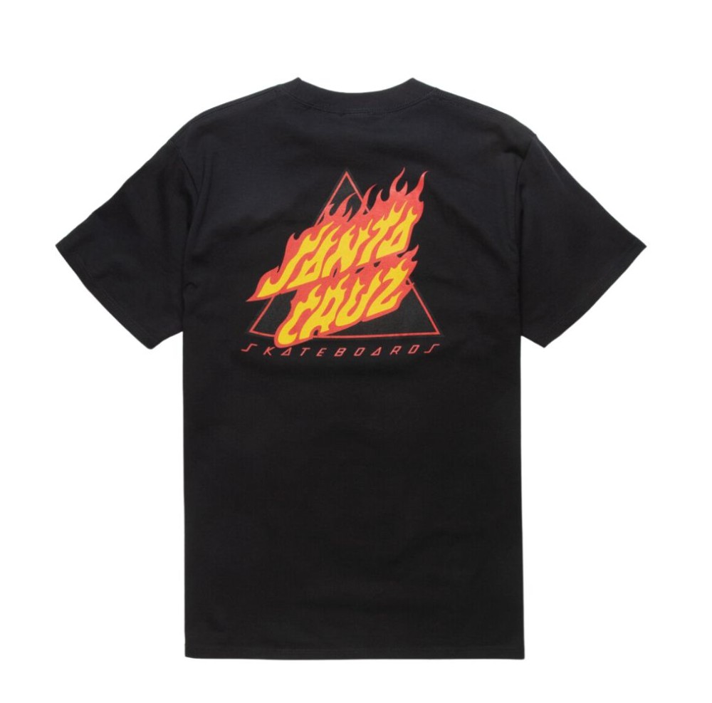 Santa Cruz Flamed Not A Dot Black T-Shirt - Skate T-Shirt